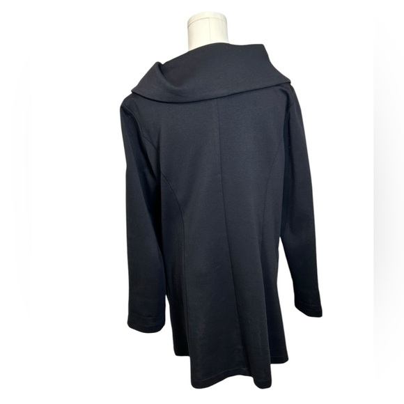 COMFY USA Black Tunic Jacket Boxy  Full Zip Artsy Lagenlook Size M - Picture 5 of 11